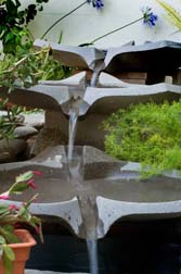 photo of the patio fountain